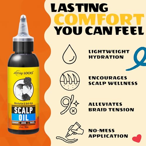AllDay Locks Scalp Oil for Braids & Dreadlocks 4 oz — Nourishing Hair & Scalp Moisturizer