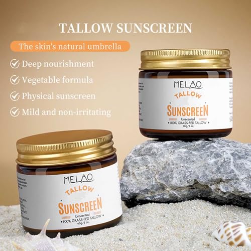 SPF 50 Beef Tallow Sunscreen for Face & Body - Natural Moisturizing Sun Block