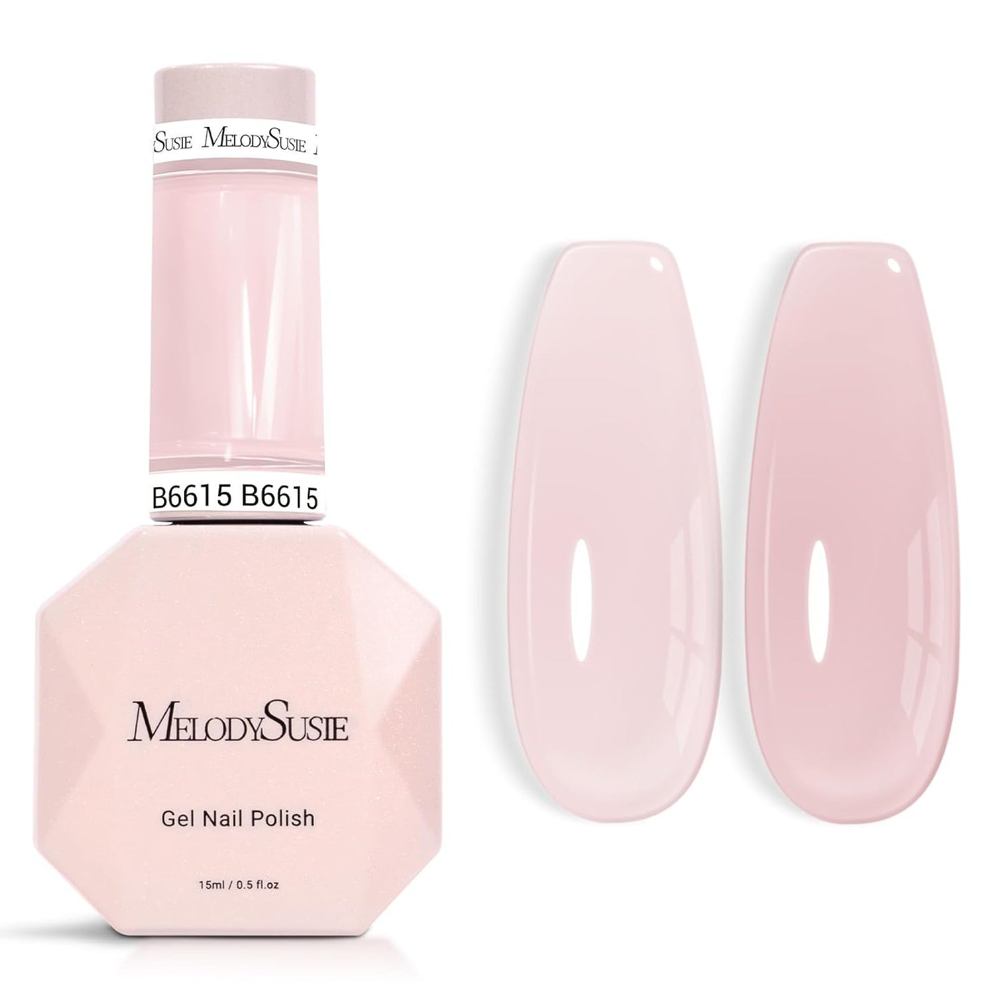 MelodySusie Nude Gel Nail Polish - Milky Pastel Color, 0.5 Fl. Oz | Soak Off UV LED for DIY Manicure