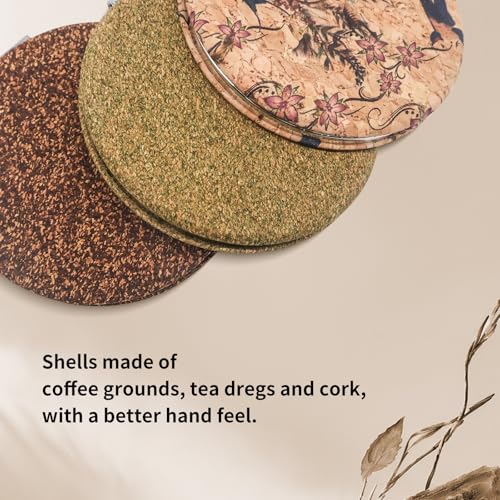 Inkiscript Eco-Friendly 2.76" Double-Sided Pocket Mirror, 1X/10X Magnified