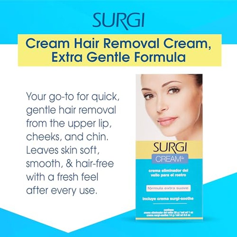 Surgiwax Facial Hair Removal Cream for Women ? Depilatory Cream for Face, Neck, & Sensitive Skin, Professional Hair Remover, 1 oz