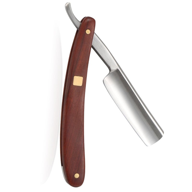 Straight Razors for Men with Wooden Handle and Premium Steel Blade - Complete Barber Razor Set with Leather Strop and Travel-Friendly Iron Box