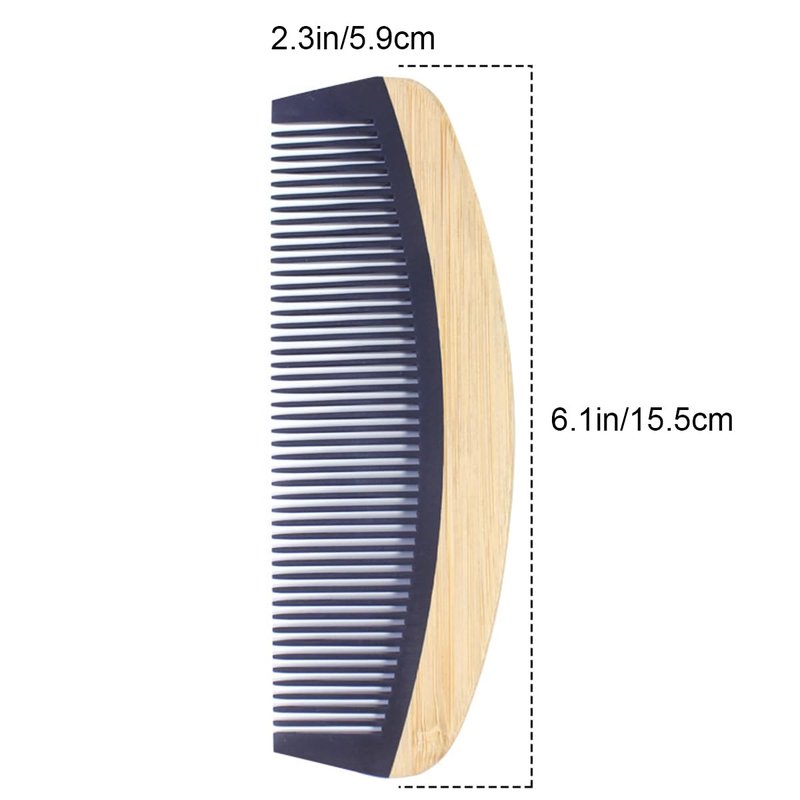 2PCS Natural Handmade Bamboo Hair Combs for Women Men, Anti-Static for All Hairstyles & Beard