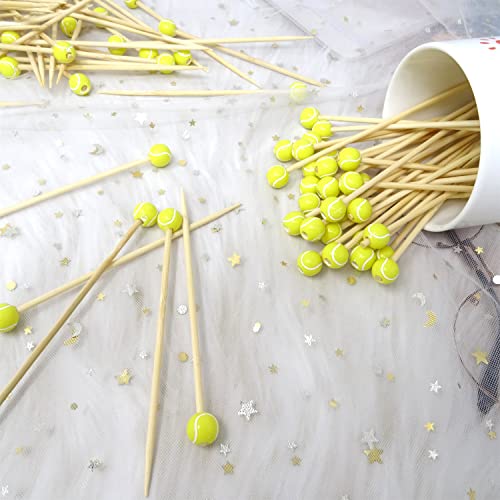 Honbay 100PCS Sports Ball Cocktail Skewers - Decorative Wooden Picks
