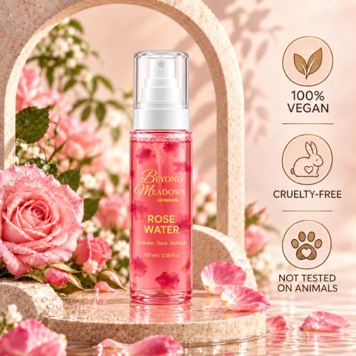 Rose Water Facial Spray & Hair Mist - Hydrating, Alcohol-Free, 3.38 fl oz
