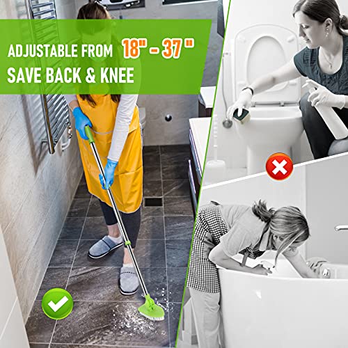 Durable Double-Sided Kitchen Sponges with Long Handle - 4 Pack