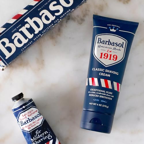 Barbasol 1919 Classic Shaving Cream | Non-Aerosol Shave Cream for Men | Infused With Aloe, Coconut Oil, Shea Butter | Exceptional Glide | Made in the USA, 6 OZ (Pack of 1)