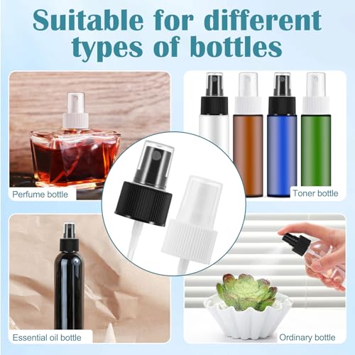 24 Pack Spray Bottle Nozzle Replacement - Black & White Fits 24-410 Bottles