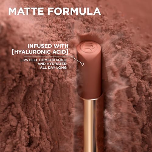 L'Oreal Paris Colour Riche Matte Lipstick, Le Rosewood Ambition, 0.06 Oz - Long-lasting Comfort with Hyaluronic Acid