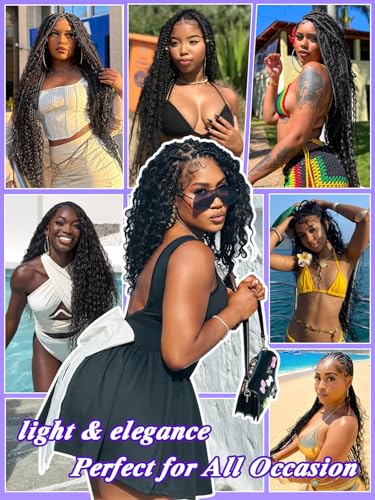 Enaiiby Loose Deep Wave Boho Braiding Hair Bulk | 50g 18 Inch #1B Natural Black