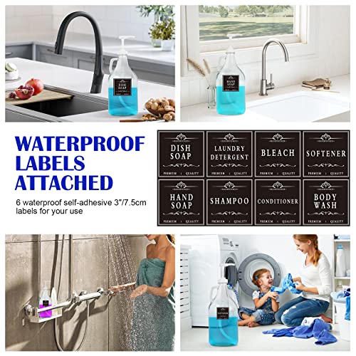 Watsango 4-Pack Leak-Proof Gallon Pump Dispensers - 128oz