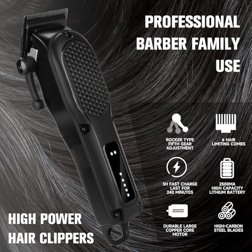 NUTCORE Classic-A Men's Cordless Hair Clippers & Beard Trimmer - Professional Grooming Tool