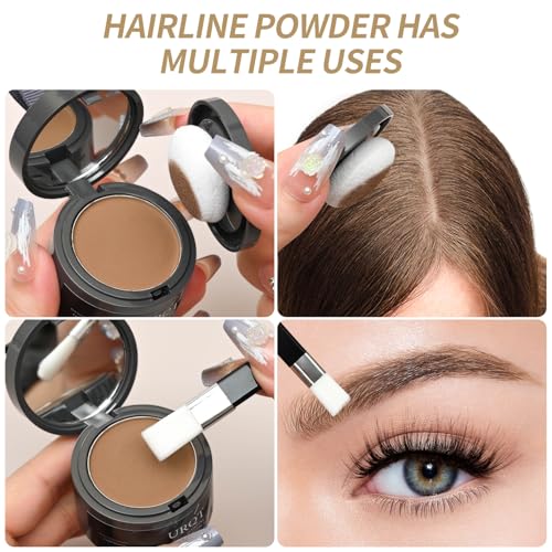 URQT Medium Brown Magic Hairline Powder 0.14oz Conceals Hair Loss & Thinning