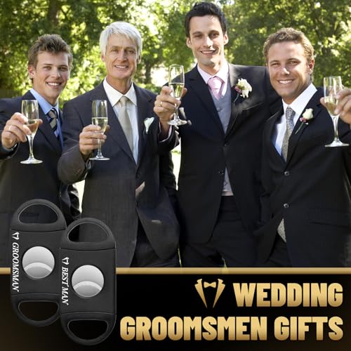 Booson 8-Piece Groomsmen Gift Set - Stainless Steel Cutters for Wedding Party