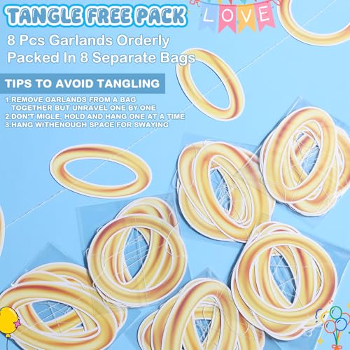8 Pcs Gold Ring Garland Banner for Birthday & Party Decor