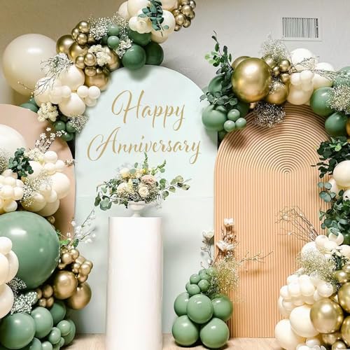 Happy Anniversary Decal Sign - Gold Wall Stickers for Party Backdrop