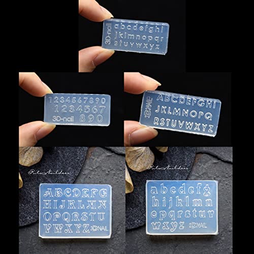 3D Silicone Nail Art Mold for Letters & Numbers - Reusable Decorative Nail Design Tool