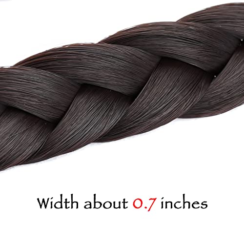 DIGUAN Braided Fishtail Headband - Synthetic Heat-Resistant Dark Chocolate