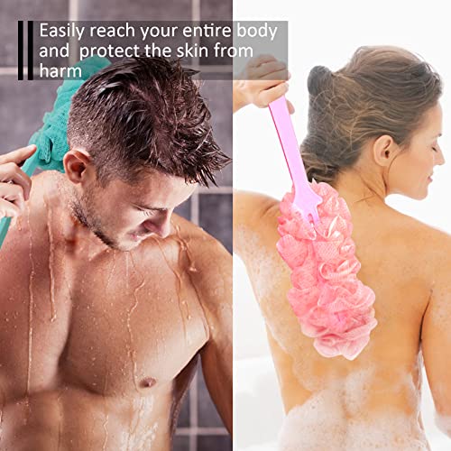 2-Pack Long-Handled Back Scrubber & Loofah Sponge with Pumice Stones
