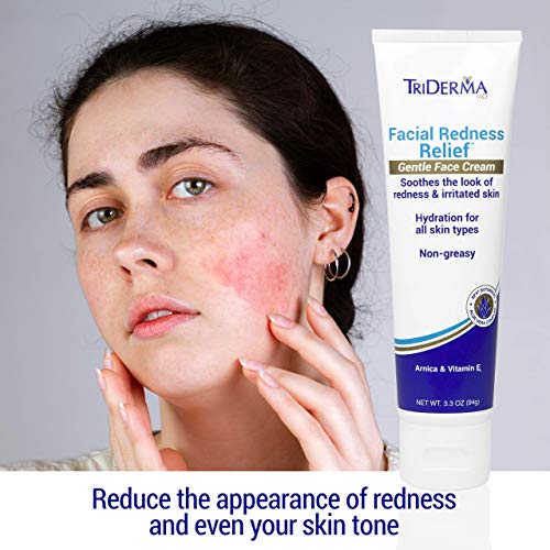 TriDerma Facial Redness Relief Cream 3.3 Ounce - Soothing Hydration