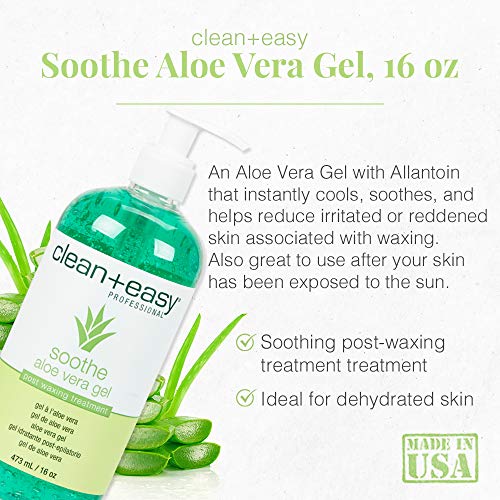 Clean + Easy Aloe Vera Gel for Post-Wax Care, 16 oz
