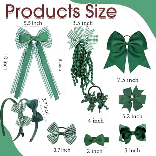 15-Piece School Uniform Hair Bows Set - Grosgrain Clips & Headbands