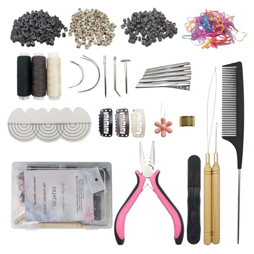 Complete Hair Extensions Tool Kit with Micro Ring Beads & Pliers