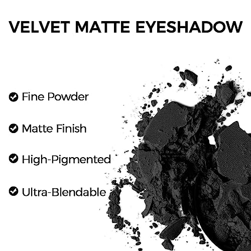 Erinde Black Matte Eyeshadow Palette - Ultra-Pigmented, Long-Lasting