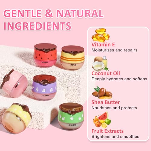 VISRIE Honey Lip Balm 12-Pack - Propolis & Natural Beeswax Flavored Lip Masks