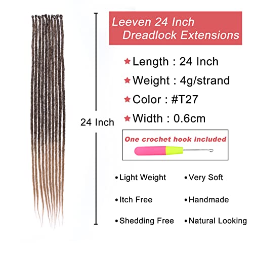 Leeven 24 Inch Ombre Honey Blonde Dreadlock Extensions - 40 Strands