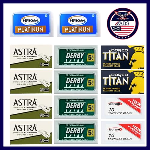Double Edge Safety Razor Blade Sampler Pack - 100 Count Stainless Steel