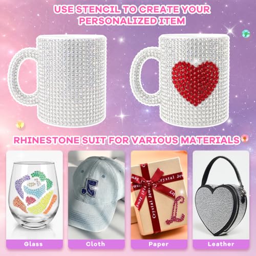 Zefy 56000 Pcs 3mm Resin Rhinestones Bedazzler Kit with Stencils