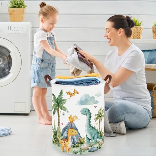 Dinosaur Baby Laundry Hamper - Collapsible Canvas Basket