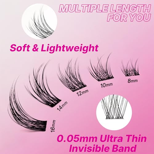 VEYESBEAUTY LuxeBold 12mm Lash Clusters - Quick & Easy Extensions