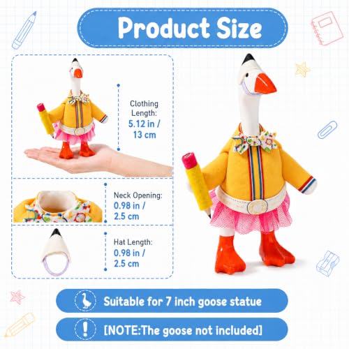 Back to School Goose Outfit for 7 Inch Desk Statues | Fun Teacher Decor