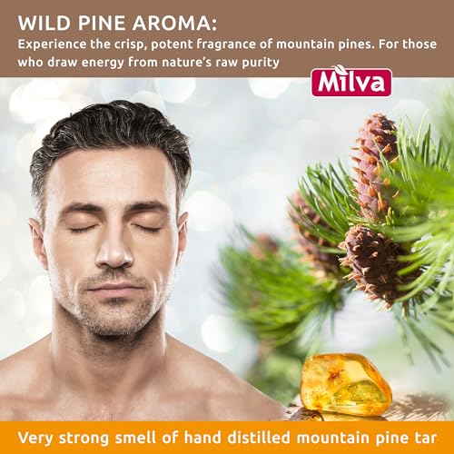 Milva Pine Tar Shampoo 17 fl oz - Dry Scalp & Flakes Clarifying Conditioner-Free