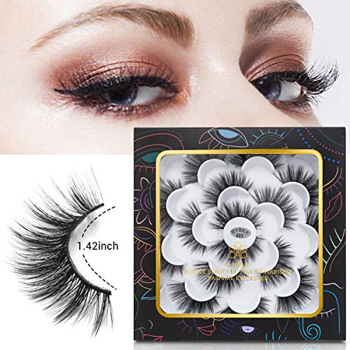DYSILK Wild Girl 6D Faux Mink Cat Eye Lashes Fluffy, 15mm - Natural Look, Reusable