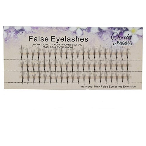 Bodermincer 9mm Mink Hair Eyelash Extensions 60Pcs 0.07mm C Curl, 5-Root Lashes