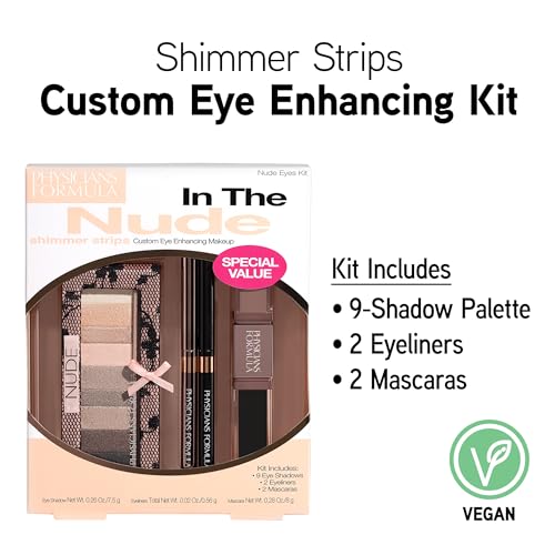 Physicians Formula Shimmer Strips Custom Eye Enhancing Kit - Nude Look with 9 Shadows & 4 Eyeliners/Mascaras
