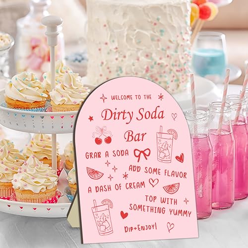 Dirty Soda Bar Wooden Sign for Bridal Showers & Parties - 8x10