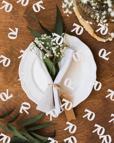 Silver Glitter 70th Birthday Confetti - 100pcs Double-Sided Decor