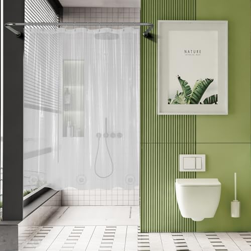 AmazerBath Heavy Duty Clear Shower Curtain Liner 60x60 Inches