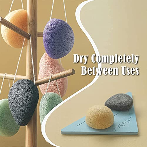 myHomeBody Natural Konjac Facial Sponge Set - Sage Green & Graphite Gray, Gentle & Vegan