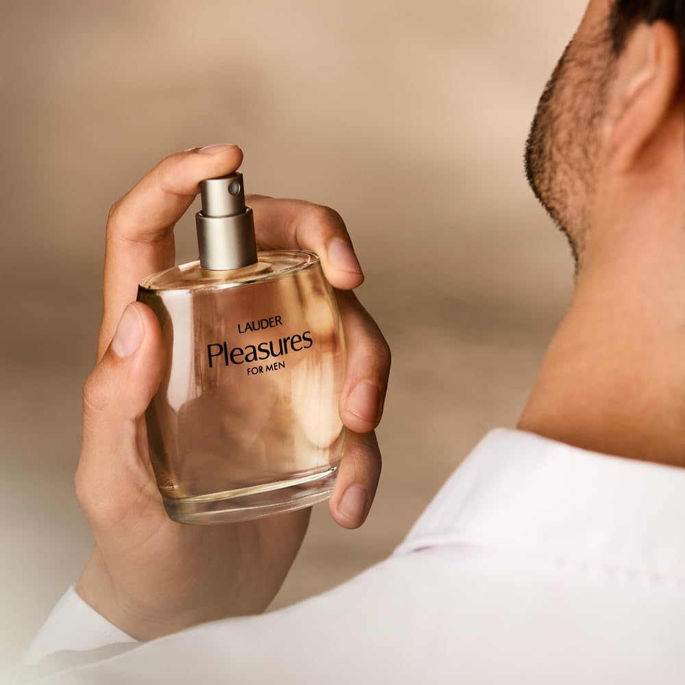 Estée Lauder Pleasures for Men Cologne Spray - Sandalwood, Citrus & Nectarine | 3.4 Fl Oz