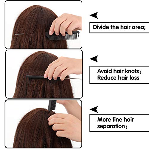 Patelai 30 Pcs Rat Tail Hair Combs - Professional Steel Pin Styling Tools