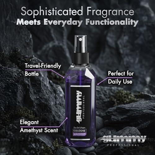 Gummy Amethyste Eau de Cologne for Men 400ML - Classic Barber After Shave, Refreshing Floral Powdery Fragrance