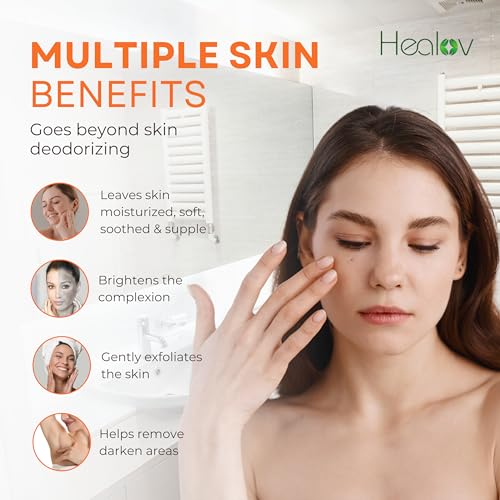 Healov Persimmon Body Wash - Natural Deodorizing Soap for Odor Control