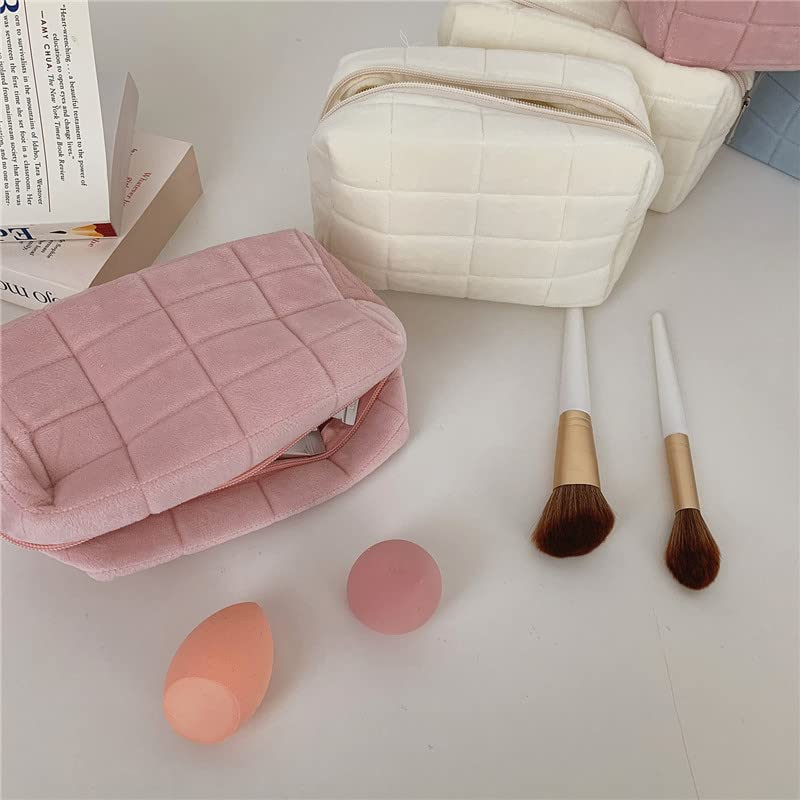 Cute Y2K Cosmetic Bag for Makeup & Mini Purse - White
