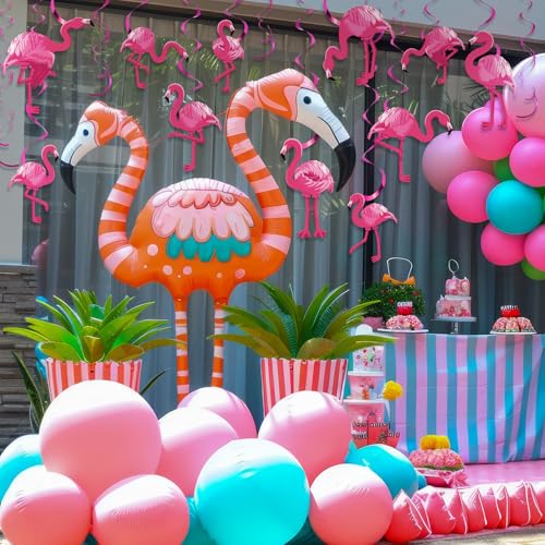 Faccito 52 Pcs Flamingo Party Hanging Swirl Decorations