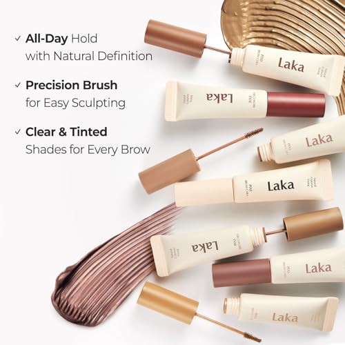 Laka Pixi Eyebrow Mascara 8g - 01 Peanut Brown, Clump-Free Brow Gel